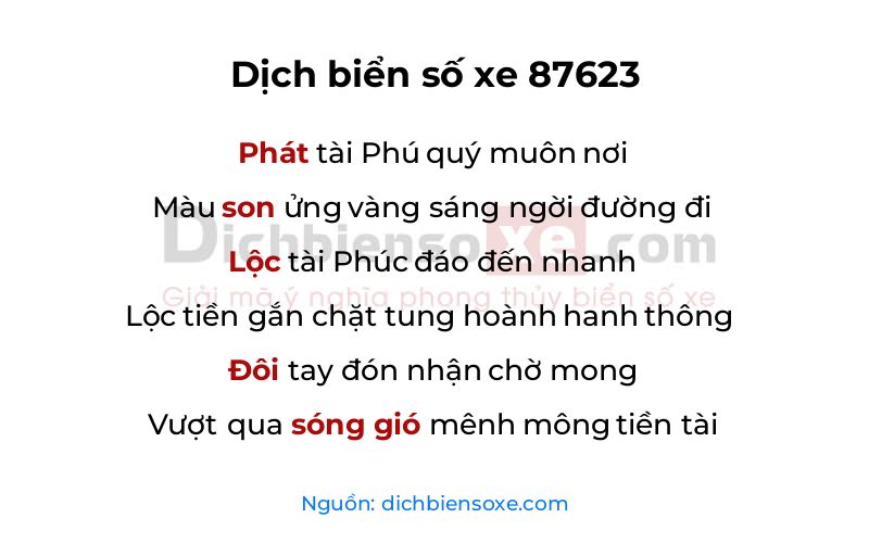 Dịch thơ biển số 87623