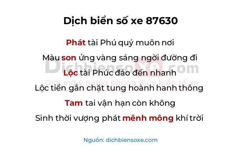 Dịch thơ biển số 87630