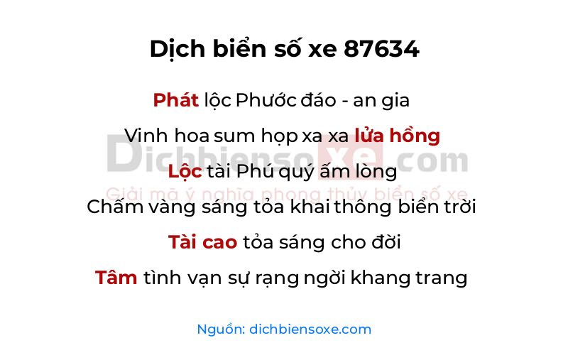 Dịch thơ biển số 87634