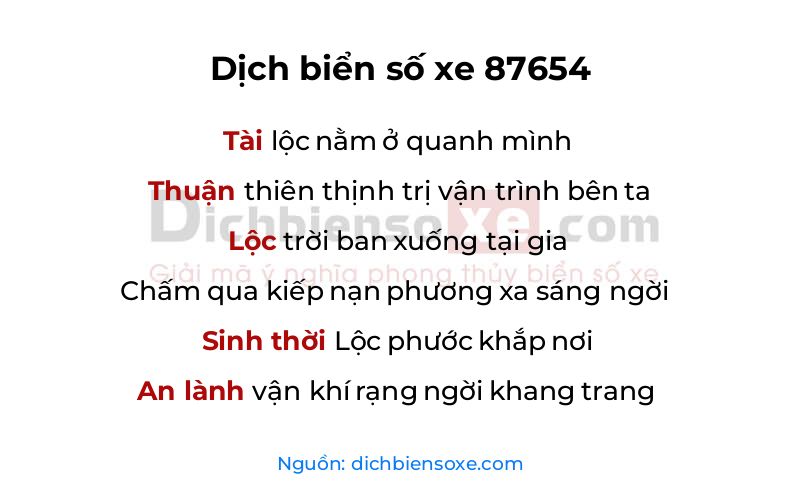 Dịch thơ biển số 87654