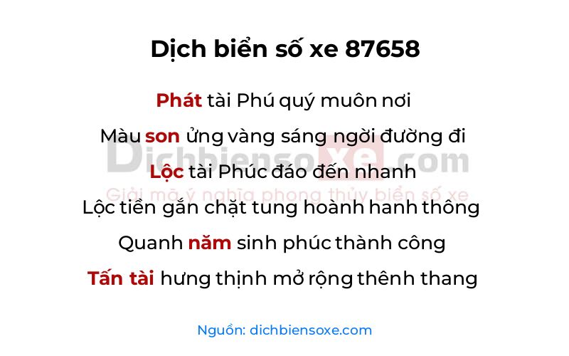 Dịch thơ biển số 87658