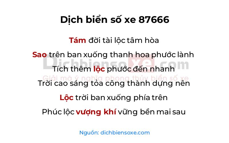 Dịch thơ biển số 87666