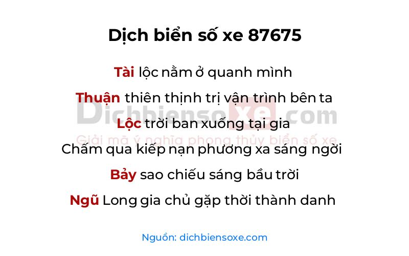 Dịch thơ biển số 87675