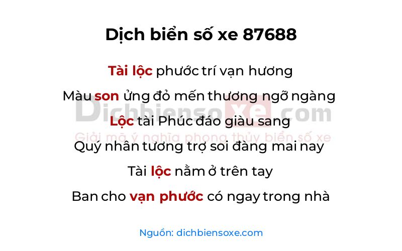 Dịch thơ biển số 87688