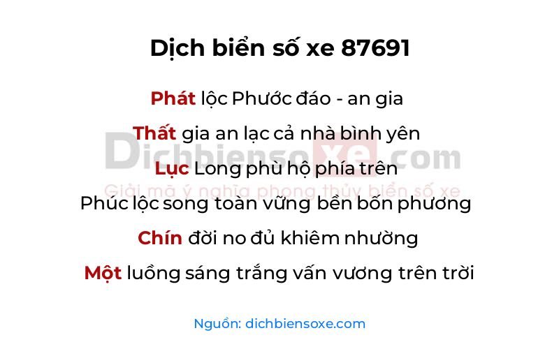Dịch thơ biển số 87691