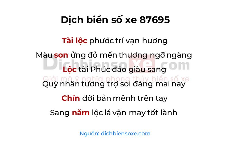 Dịch thơ biển số 87695