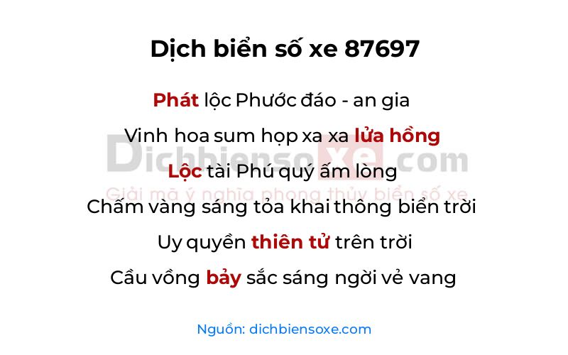 Dịch thơ biển số 87697
