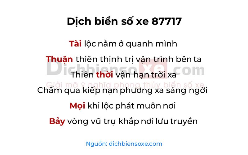 Dịch thơ biển số 87717
