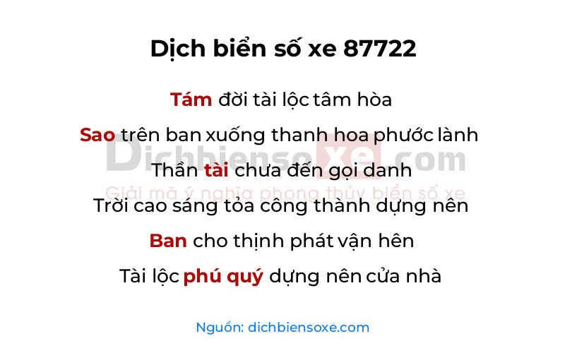 Dịch thơ biển số 87722