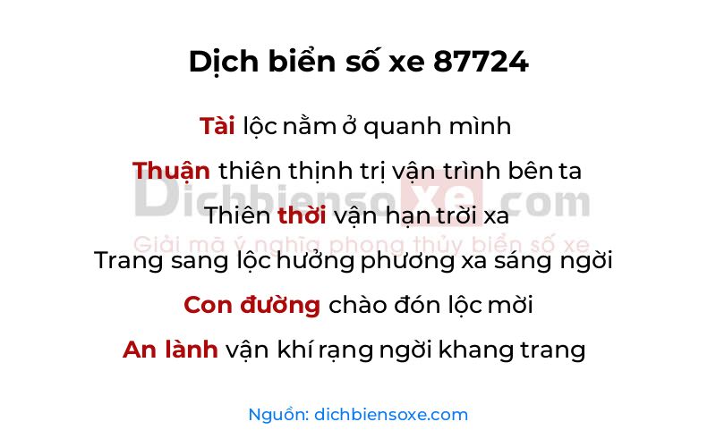 Dịch thơ biển số 87724