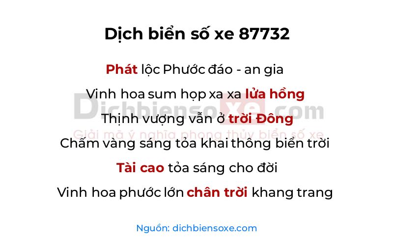 Dịch thơ biển số 87732