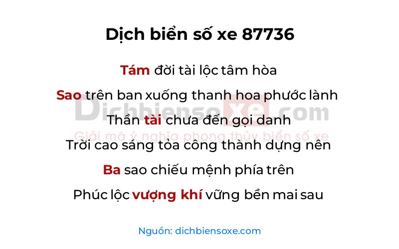 Dịch thơ biển số 87736