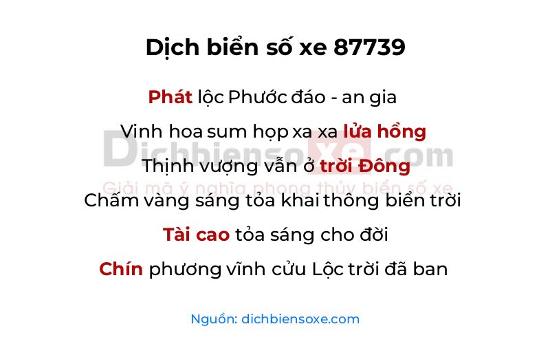 Dịch thơ biển số 87739