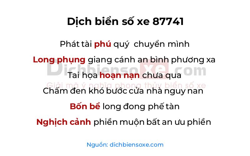 Dịch thơ biển số 87741