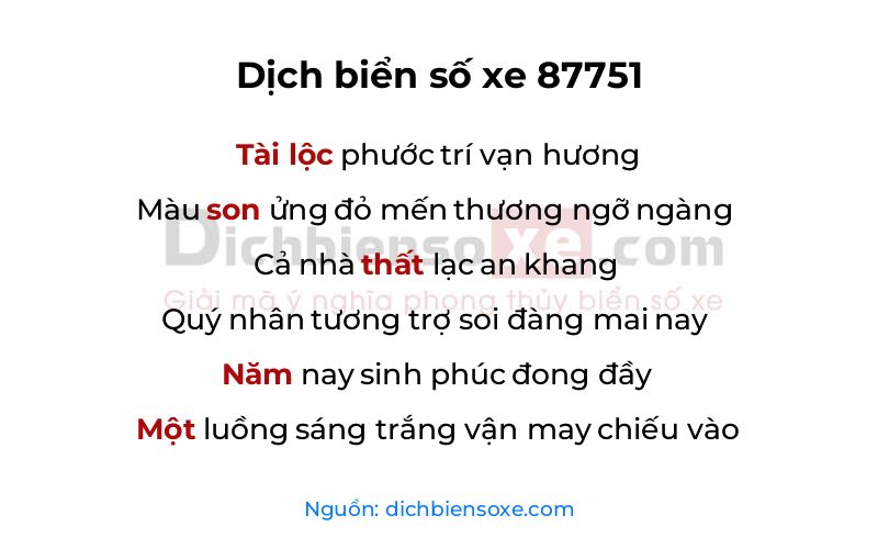 Dịch thơ biển số 87751
