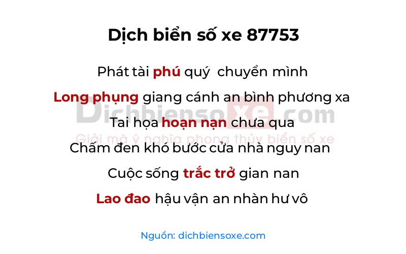 Dịch thơ biển số 87753