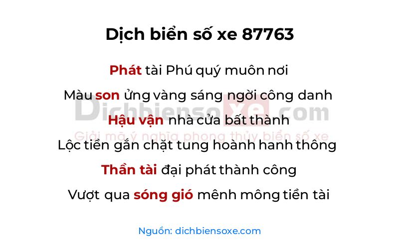 Dịch thơ biển số 87763