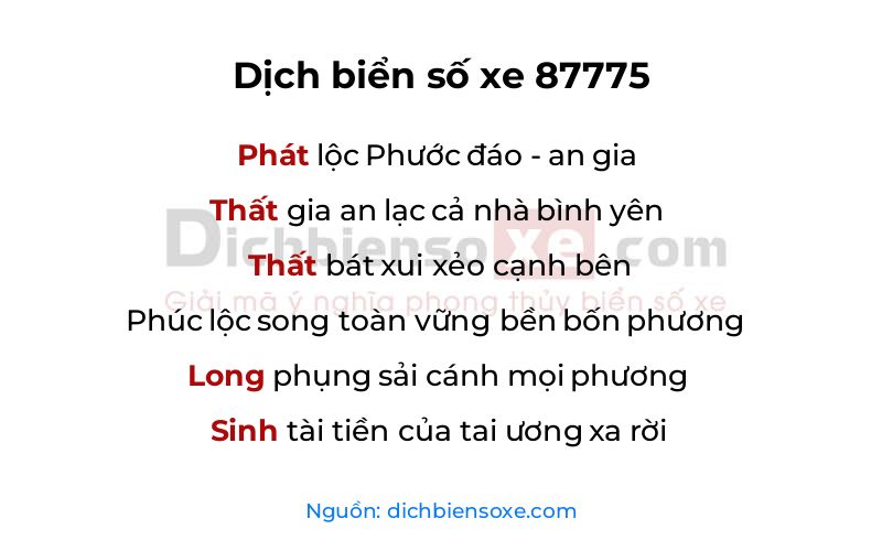 Dịch thơ biển số 87775