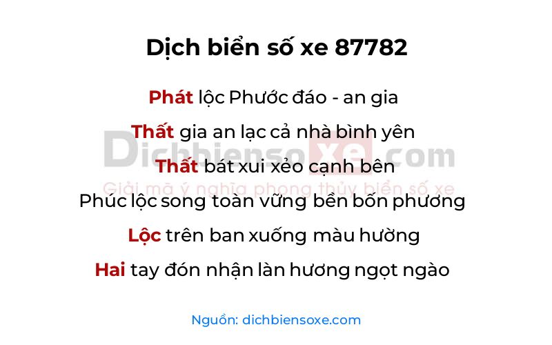 Dịch thơ biển số 87782