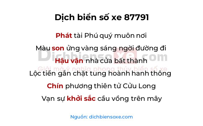 Dịch thơ biển số 87791