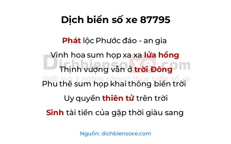 Dịch thơ biển số 87795