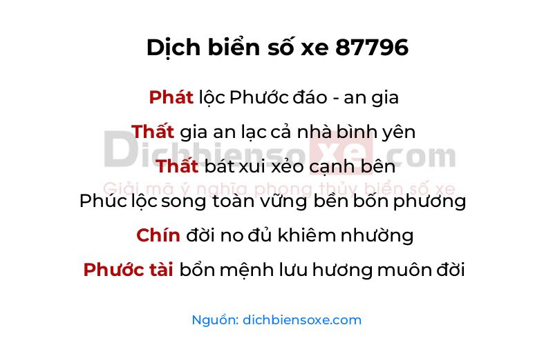 Dịch thơ biển số 87796