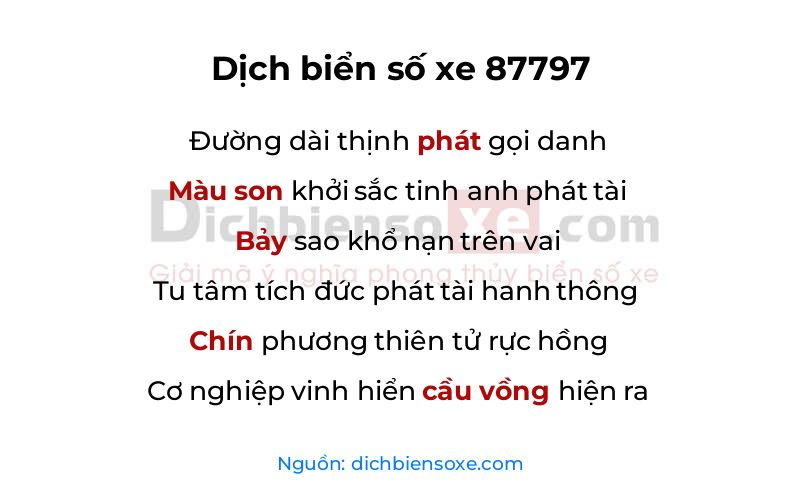 Dịch thơ biển số 87797