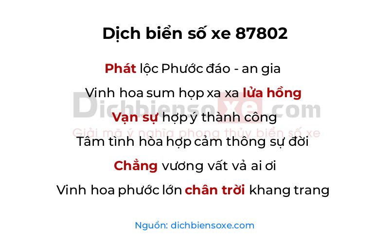 Dịch thơ biển số 87802