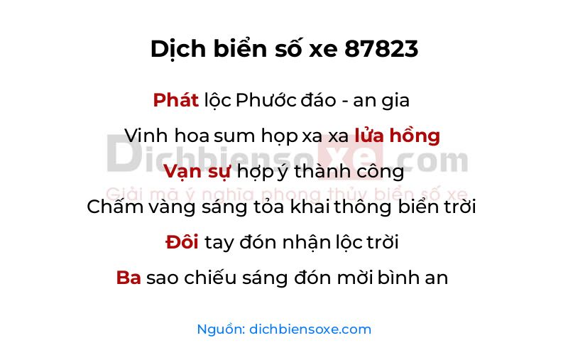 Dịch thơ biển số 87823
