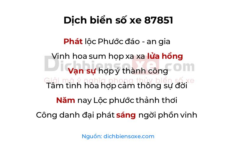 Dịch thơ biển số 87851