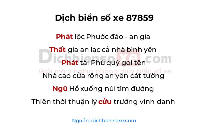 Dịch thơ biển số 87859