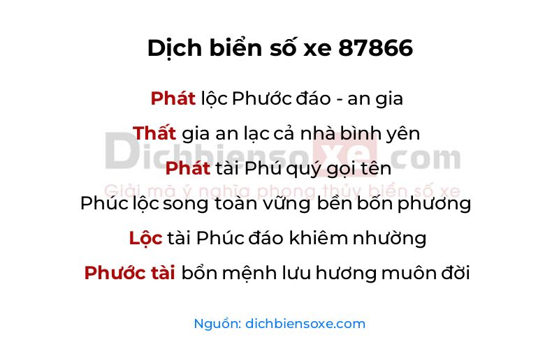 Dịch thơ biển số 87866