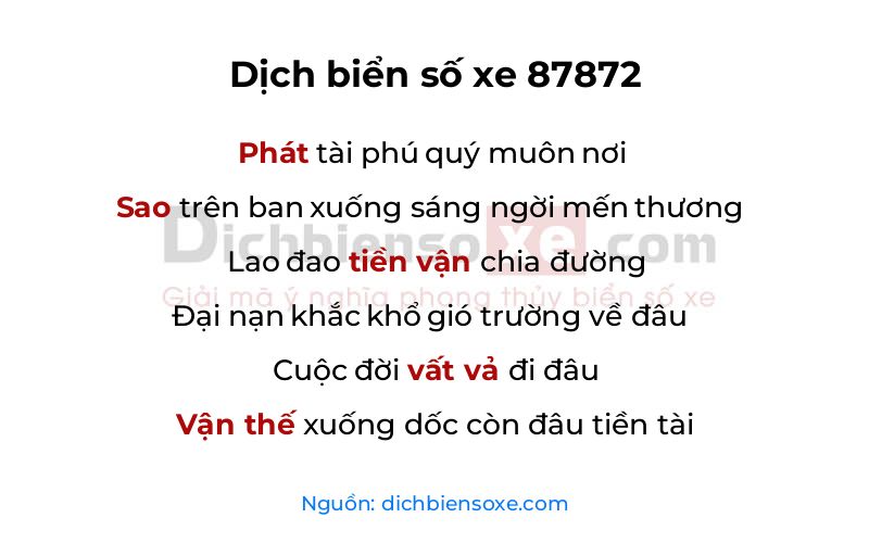 Dịch thơ biển số 87872