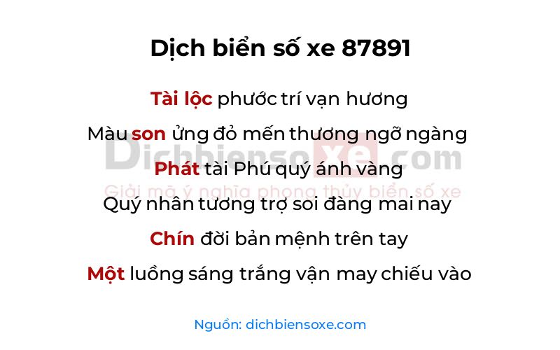 Dịch thơ biển số 87891