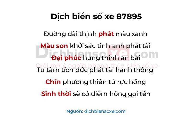 Dịch thơ biển số 87895