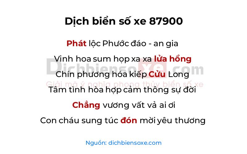 Dịch thơ biển số 87900