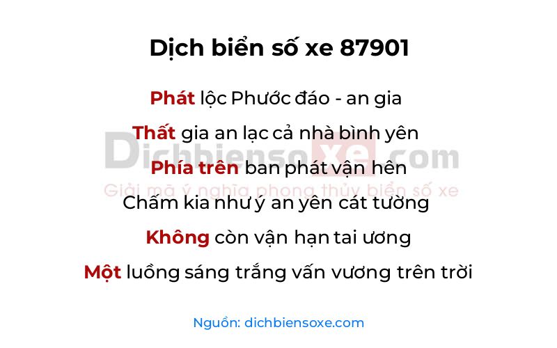 Dịch thơ biển số 87901
