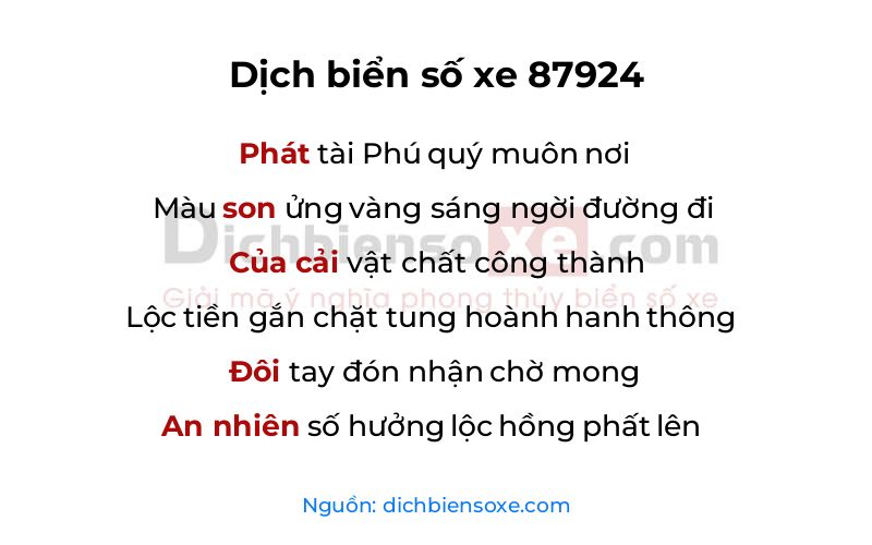 Dịch thơ biển số 87924