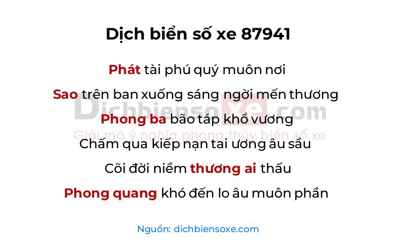 Dịch thơ biển số 87941