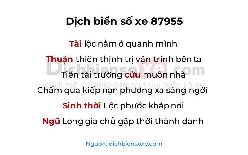 Dịch thơ biển số 87955