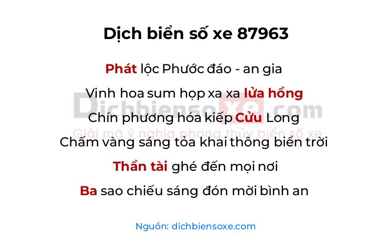 Dịch thơ biển số 87963