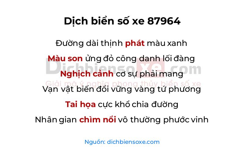 Dịch thơ biển số 87964