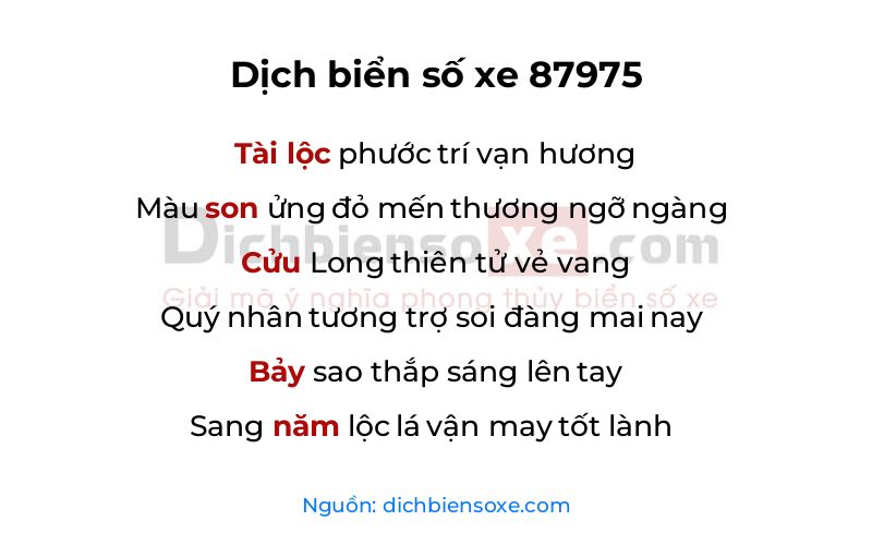 Dịch thơ biển số 87975