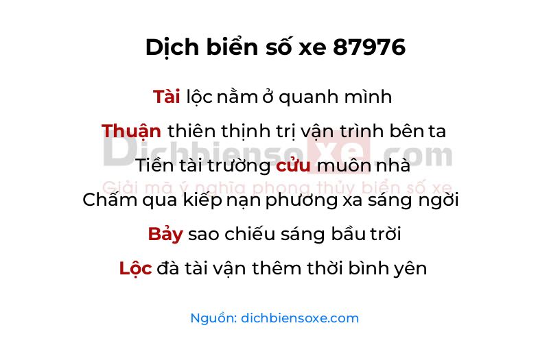 Dịch thơ biển số 87976