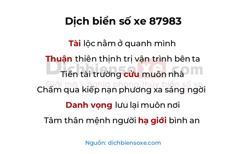 Dịch thơ biển số 87983