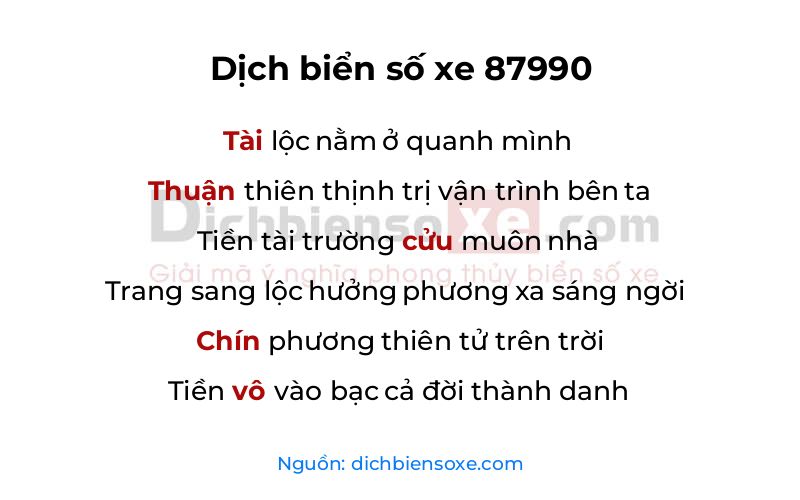 Dịch thơ biển số 87990