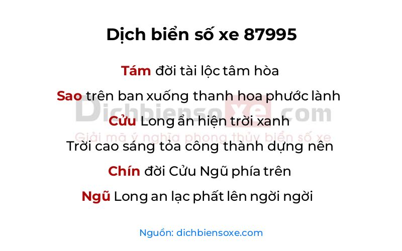 Dịch thơ biển số 87995