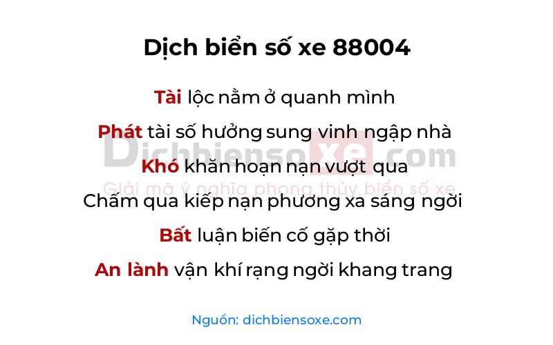 Dịch thơ biển số 88004