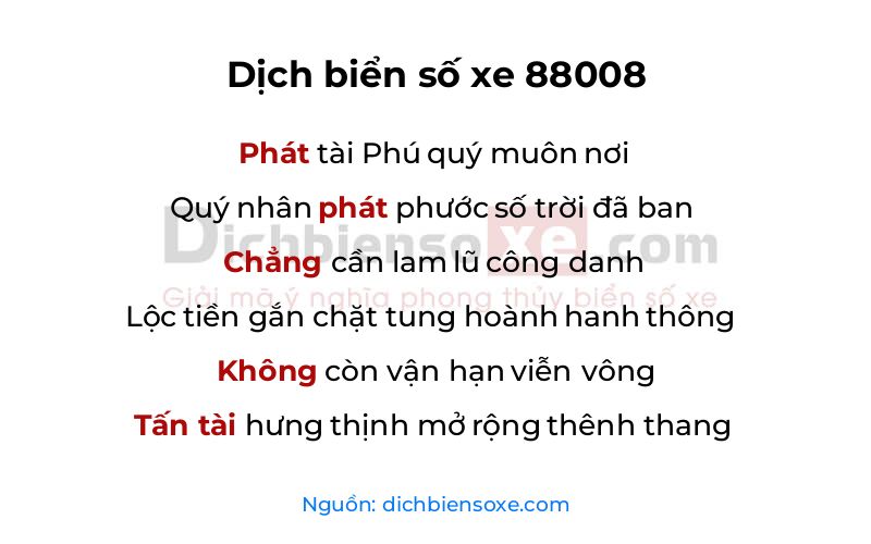 Dịch thơ biển số 88008