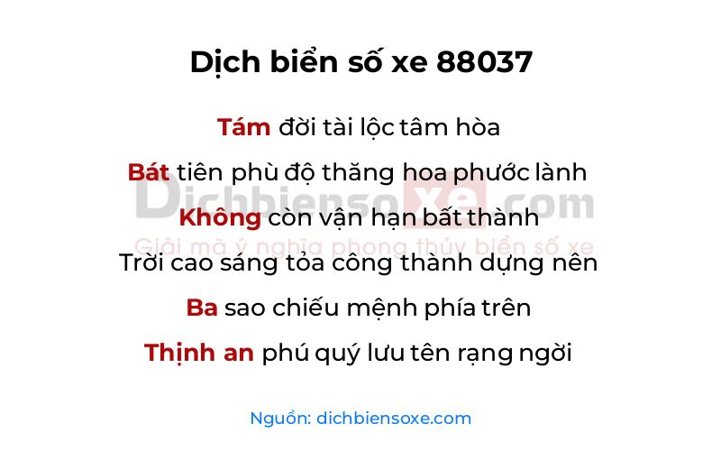 Dịch thơ biển số 88037
